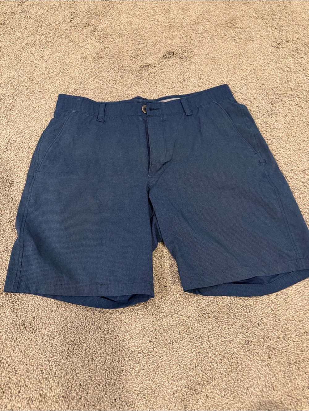 Under Armour Men's Dark Blue Flat-Front Performance Shorts